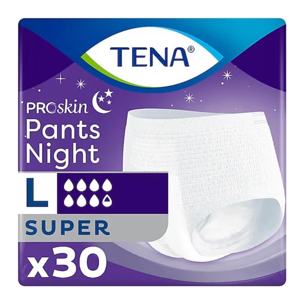 Tena Proskin Pants Süper Night Emici Külot Büyük Boy L 30'lu Hasta Bezi ürün görseli 1