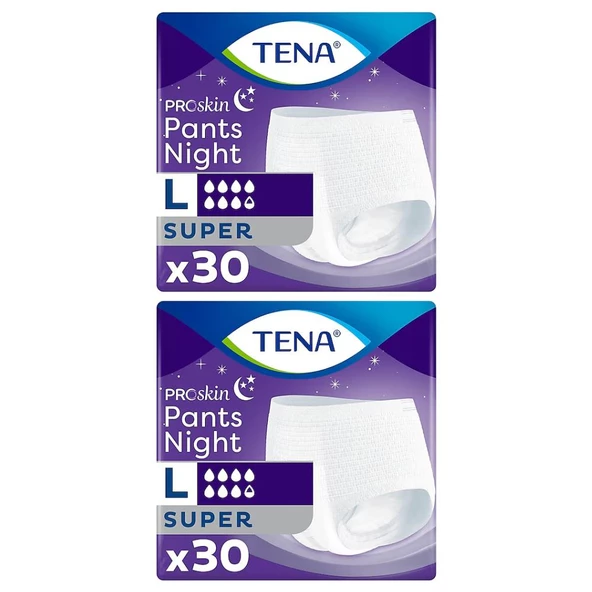 Tena Proskin Pants Süper Night Emici Külot Büyük Boy L 30'lu 2 Adet Hasta Bezi ürün görseli 1