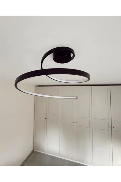 Zile / Plafonyer Avize / 40 cm / Antrasit Gövde / 3 Renk Işık ürün görseli 1