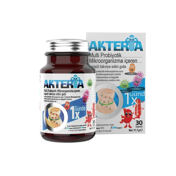 Akteria 23 farklı Probiyotik Mikroorganizma içeren 30 Enterik Kapsül ürün görseli 1