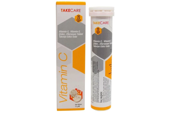 Vitamin C 1000mg, Çinko ve Vitamin E İçeren 20 Efervesan Tablet ürün görseli 1