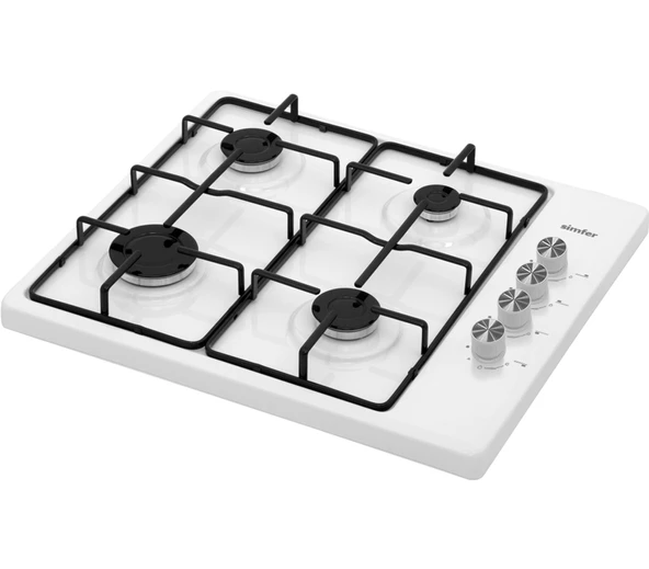 Simfer 3010N Beyaz 4 Gözü Gazlı Set Üstü Emaye Ocak ürün görseli 1