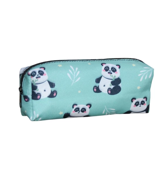 Yeşil Panda Desenli Tatlı Kalemlik - Okul Kalemliği-Makyaj Çantası ürün görseli 1