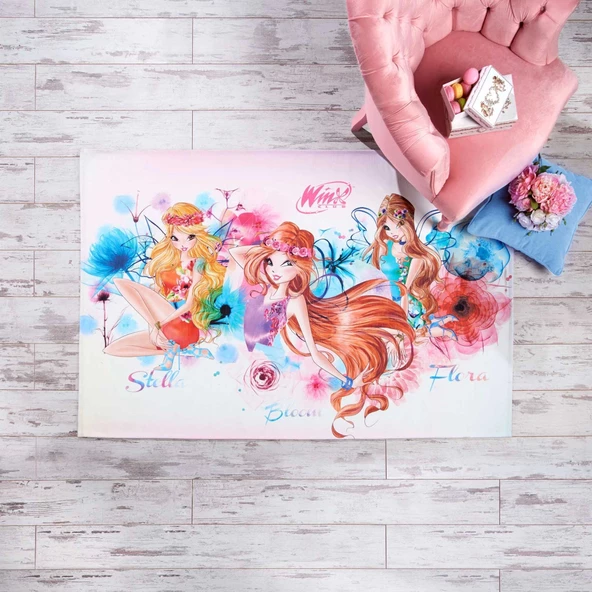 WİNX 80*140 WATERCOLOUR V1 LİSANSLI PES HALI TAÇ ürün görseli 1