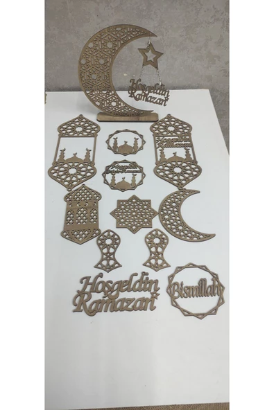 Ramazan süslemesi 12 parçalı  HOŞGELDİN RAMAZAN dekoratif  duvar süslemesi ürün görseli 1