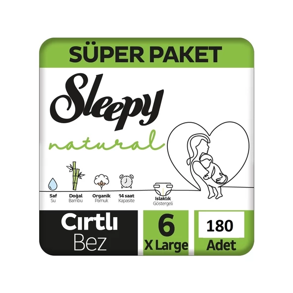 Sleepy Natural 6 Numara XLarge 180'li Bebek Bezi ürün görseli 1