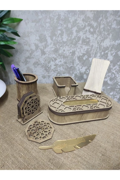 Ahşap Masa Üstü Isimlik 6lı Set ürün görseli 1