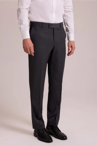 Vakamen Erkek Füme Regular Fit Yünlü Kumaş Pantolon-6877 ürün görseli 1