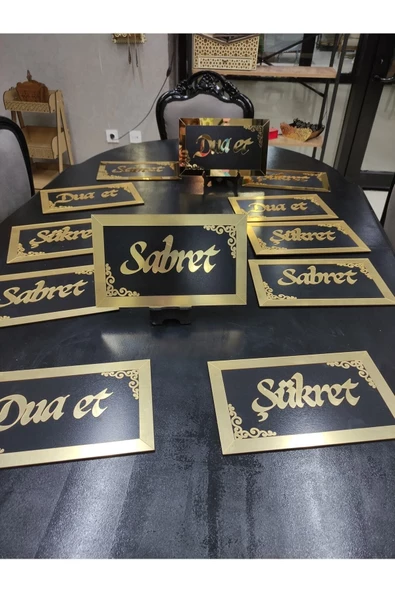 Sabret,şükret ,dua Et Gold Tablo 3lü Tablo - Resim 2