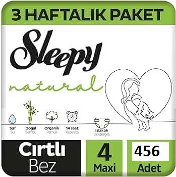 Sleepy Natural 4 Numara Maxi 456'lı Bebek Bezi ürün görseli 1