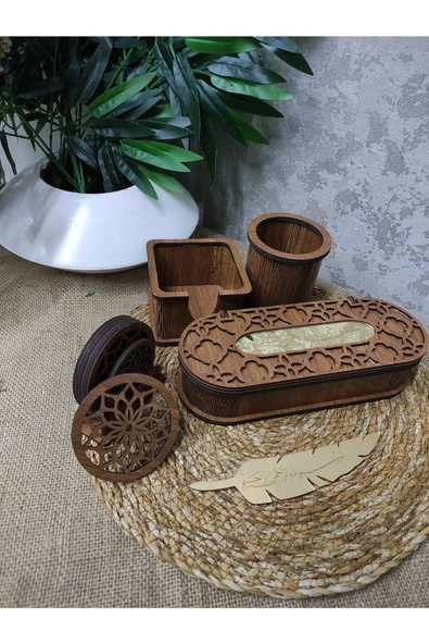 Ahşap Masa Üstü Isimlik 6lı Set ürün görseli 1