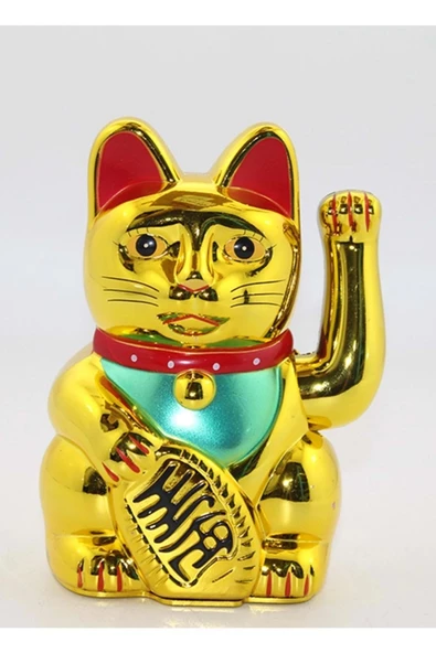 Maneki Neko Feng Shui Bereket Şans Mutluluk Çağıran Şans Kedisi Pilli Hareketli Pati Feng Shui Büyük ürün görseli 1