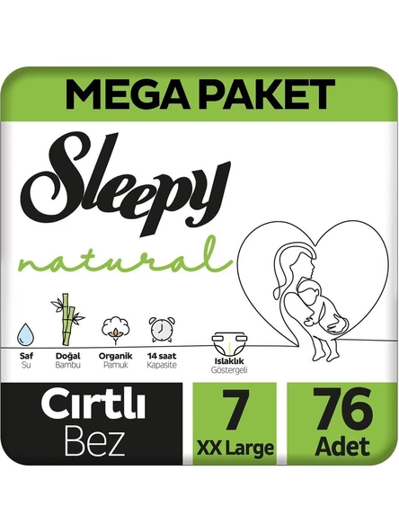 Sleepy Natural 7 Numara Xx Large 76'Lı Bebek Bezi ürün görseli 1