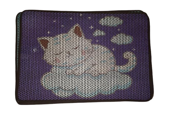Nanbell Büyük Elekli Çift Katlı Kedi Kumu Paspası 75X59 cm Desenli No:5 ürün görseli 1