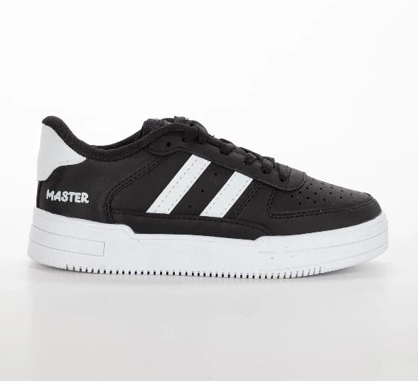 Kadın Siyah Beyaz Şeritli Casual Düz Renk Spor Ayakkabı Yüksek Taban Bağcıklı Klasik Sneaker ürün görseli 1