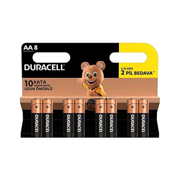 Duracell AA Kalem Pil 8 Adet ürün görseli 1