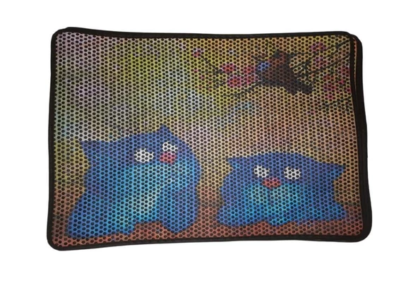Nanbell Büyük Elekli Çift Katlı Kedi Kumu Paspası 75X59 cm Desenli No:13 ürün görseli 1