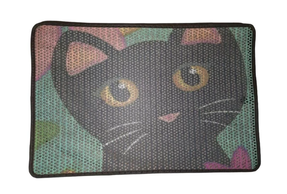 Nanbell Büyük Elekli Çift Katlı Kedi Kumu Paspası 75X59 cm Desenli No:4 ürün görseli 1