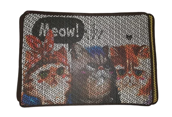 Nanbell Büyük Elekli Çift Katlı Kedi Kumu Paspası 75X59 cm Desenli No:7 ürün görseli 1