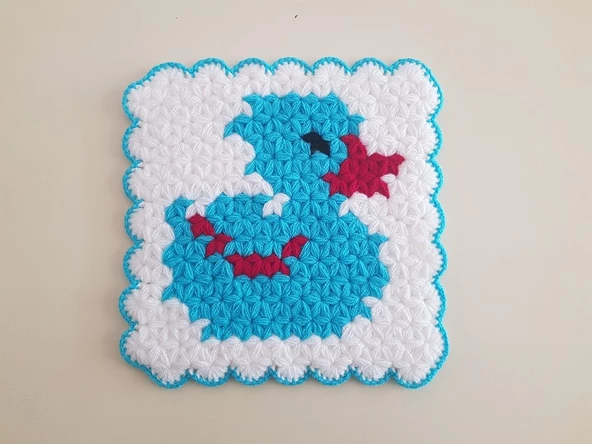 Banyo Bebek el örme lifi Yün Çirkin Ördek Desenli ürün görseli 1