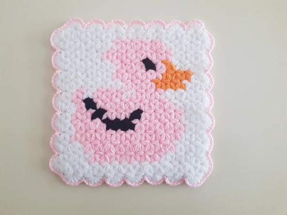 Banyo Bebek el örme lifi Yün Çirkin Ördek Desenli ürün görseli 1