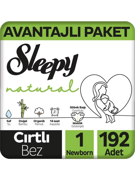 Sleepy Natural 1 Numara Yenidoğan 192'li Bebek Bezi ürün görseli 1