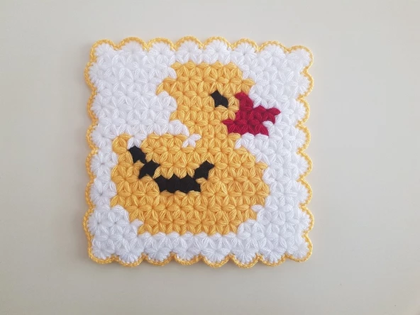 Banyo Bebek el örme lifi Yün Çirkin Ördek Desenli ürün görseli 1