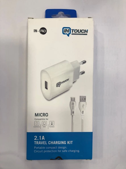 İntouch INTOUCH PRO MICRO KABLOLU HIZLI SEYAHAT SARJ ALETI 2.1 A ürün görseli 1