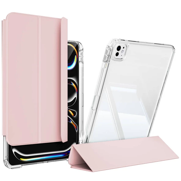 ??Apple iPad Pro 13 2024 Kılıf Magnetik Ayrılabilen Airbagli Zore Sliding Tablet Kılıfı ürün görseli 1
