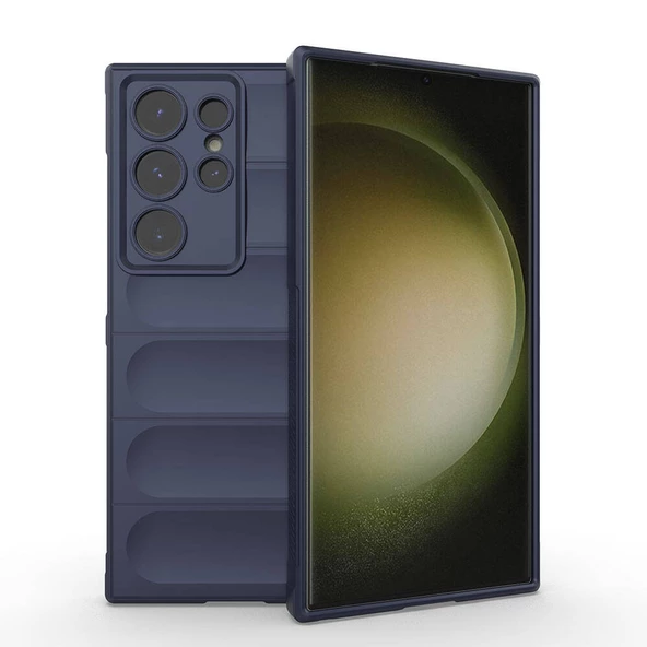 Galaxy S24 Ultra Kılıf Esnek TPU Oyuklu Arka Yüzey Tasarımlı Zore Etnik Silikon Kapak ürün görseli 1