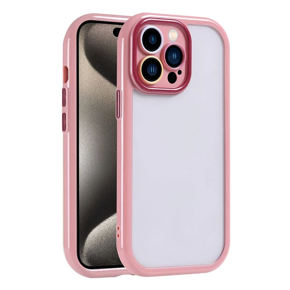 Apple iPhone 15 Pro Max Kılıf Kamera Korumalı Renkli Kenar ve Çerçeve Tasarımlı Zore Vitamin Kapak ürün görseli 1