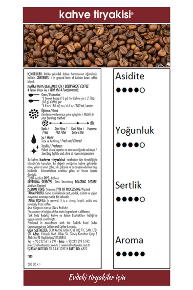 Afrika Filtre Kahve 200 gr - Resim 3