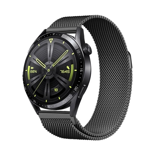 Huawei GT2 42mm Zore Band-12 20mm Metal Hasır Kordon ürün görseli 1