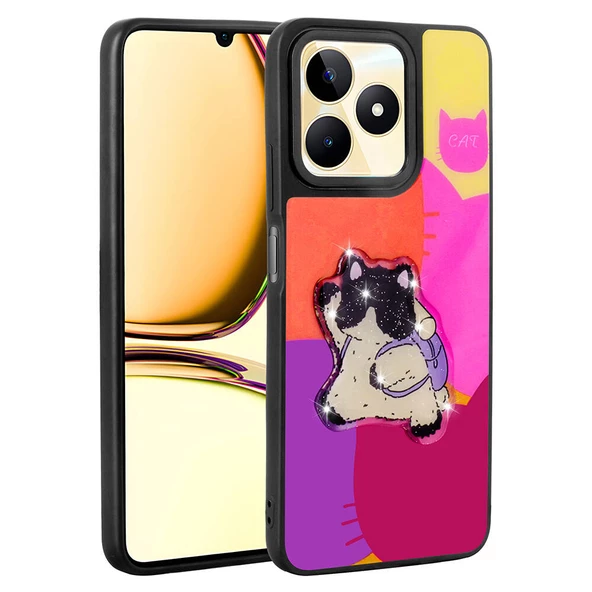 REALME C53 4G Case Shining Embossed Iconic Figured Zore Amas Silicone Cover ürün görseli 1