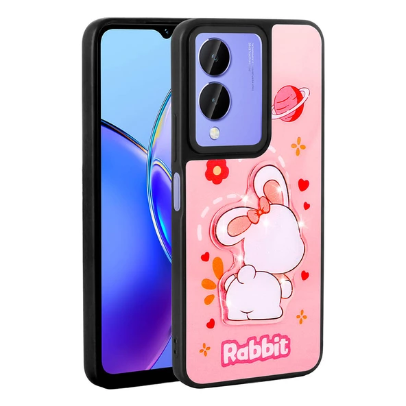 Vivo Y17S Kılıf Parlayan Kabartmalı İkonik Figürlü Zore Amas Silikon Kapak ürün görseli 1
