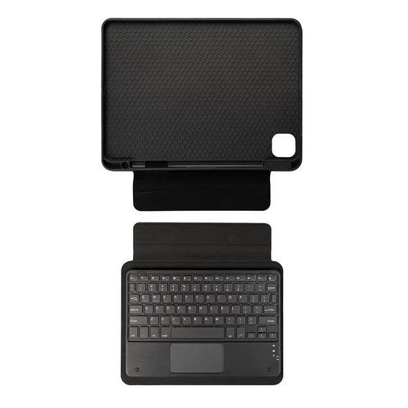Apple iPad Air 11 2024 Zore Border Keyboard Bluetooh Bağlantılı Standlı Klavyeli Tablet Kılıfı ürün görseli 1
