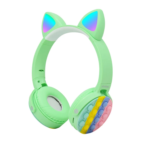 CXT-950 RGB Led Işıklı Kedi Kulağı Band Tasarımı Ayarlanabilir Katlanabilir Kulak Üstü Bluetooth Kulaklık ürün görseli 1