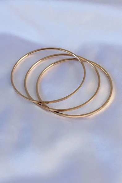 316L Çelik Gold Renk Ajda Model Kadın 65 mm Bilezik ürün görseli 1