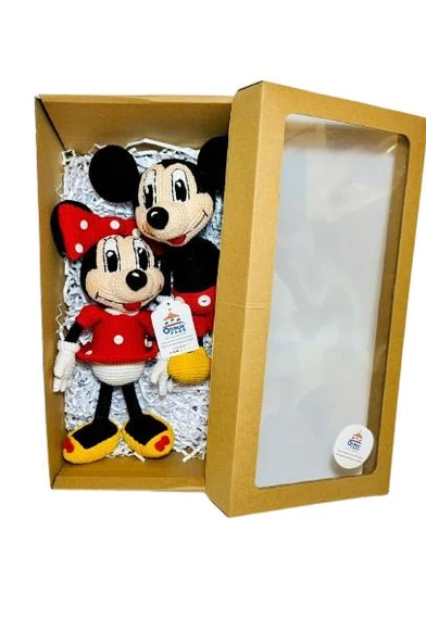 Mickey ve Minnie Mouse Takımı Amigurumi Organik Hediye Seti ürün görseli 1
