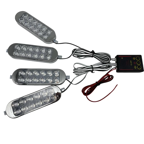 kırmızı-mavi 12-50v  Çakar lamba 4'lü set kumandalı/ LAPA213 ürün görseli 1