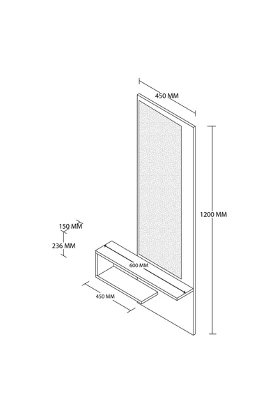 Mezza 6004 LINE DUVAR AYNASI DRESUAR SOL HAT-KAPLAN - Resim 2