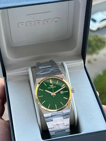 Ferro Çelik Kordon İyon Kaplama Kasa Takvimli Kadran 30 Mt Su Geçirmez Erkek Kol Saati EFM.411373.A6 ürün görseli 1