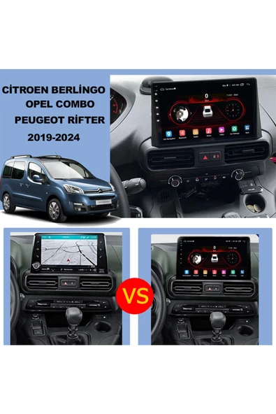 NAVMİNA Citroen Berlingo Peugeot Rifter Opel Combo 2019-2024 Uyumlu 2+32 gb 10 inç Multimedya ürün görseli 1