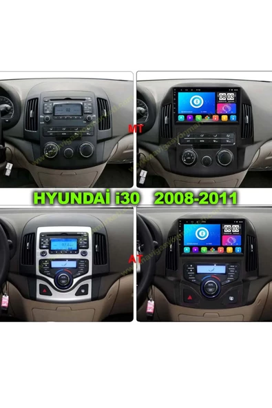 NAVMİNA Hyundai i30 2008-2011 Manuel Klima Uyumlu 9 inç 4-32 GB Multimedya ürün görseli 1