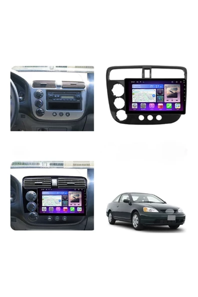 NAVMİNA Honda Civic 2001-2006 Uyumlu 9 inç 2+32 Gb Multimedya ürün görseli 1