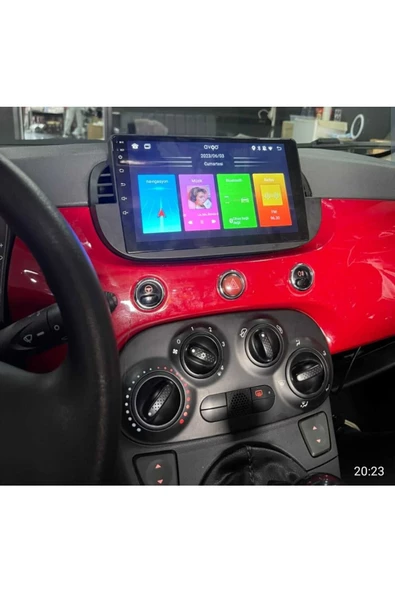 NAVMİNA Fiat 500C 2011-2015 Uyumlu Siyah 9 inç 2+32 GB Multimedya ürün görseli 1