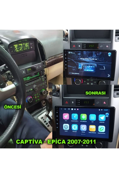 NAVMİNA Chevrolet Captiva  2007-2012 Epica 2004-2011 Uyumlu 9 inç Alta Takılan Model Multimedya ürün görseli 1