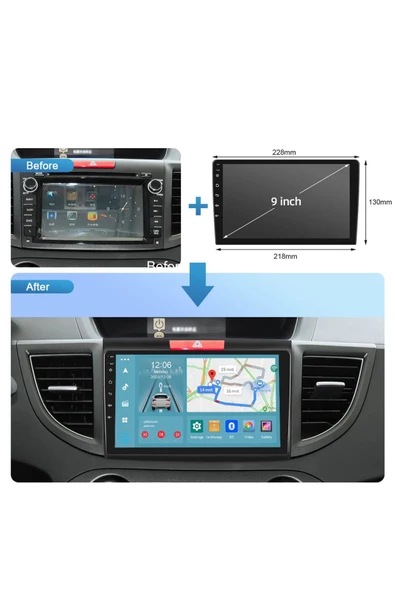 NAVMİNA Honda CRV 2013-2017 Uyumlu 9 inç 2+32 GB Multimedya ürün görseli 1