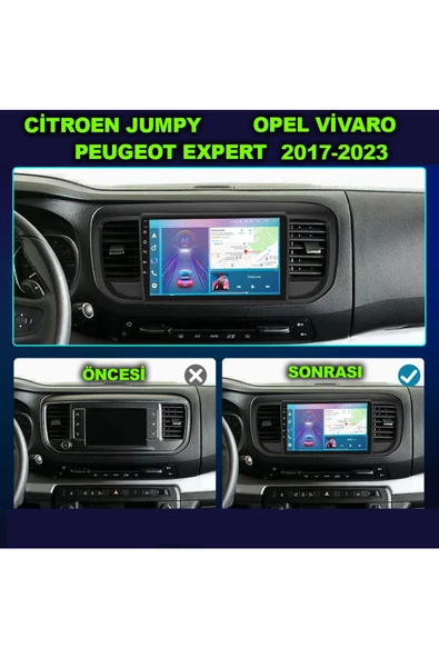 NAVMİNA Citroen JUMPY OPEL VİVARO PEUGEOT EXPERT 2017-2023 Uyumlu 10 inç 2+32 gb Multimedya ürün görseli 1