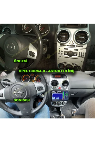 NAVMİNA Opel Corsa D Uyumlu Astra H Alta Takilan 9 inç 2-32 Gb Multimedya ürün görseli 1